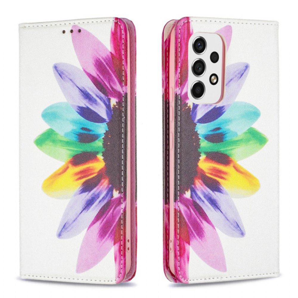 Schutzhülle Für Samsung Galaxy A53 5G Flip Case Aquarell Blume