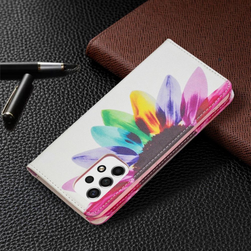 Schutzhülle Für Samsung Galaxy A53 5G Flip Case Aquarell Blume