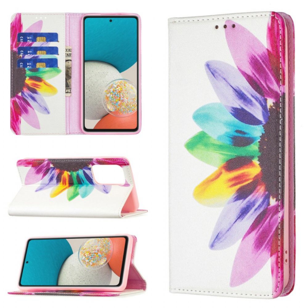 Schutzhülle Für Samsung Galaxy A53 5G Flip Case Aquarell Blume