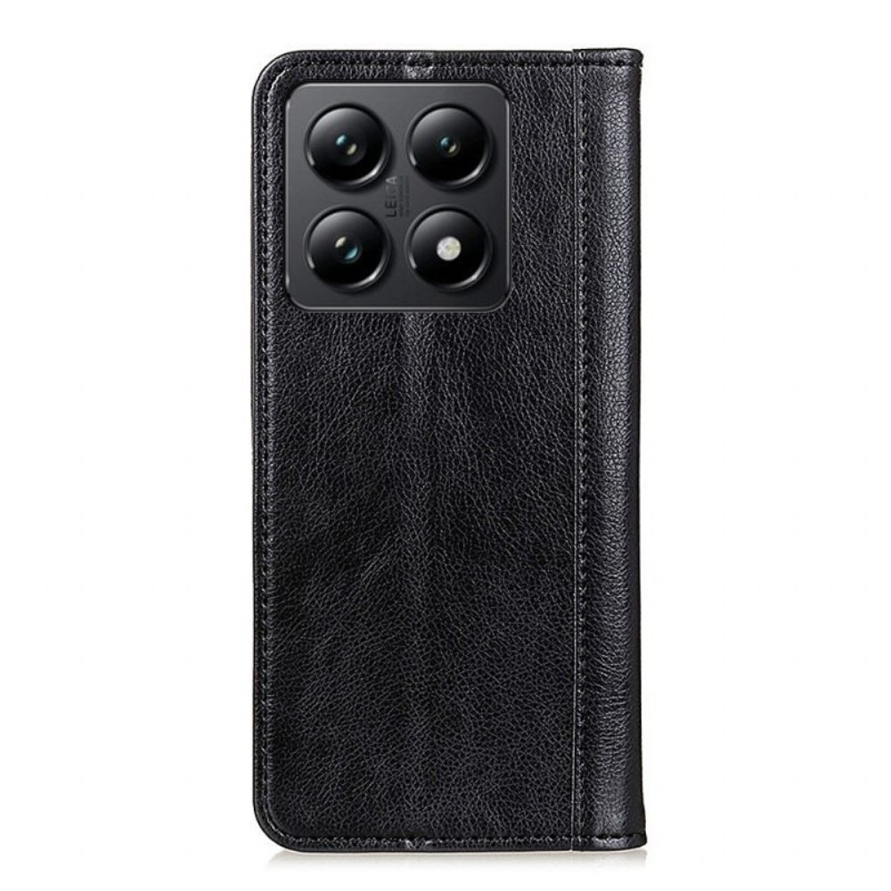 Flip Case Für Xiaomi 14t Pro Spaltleder