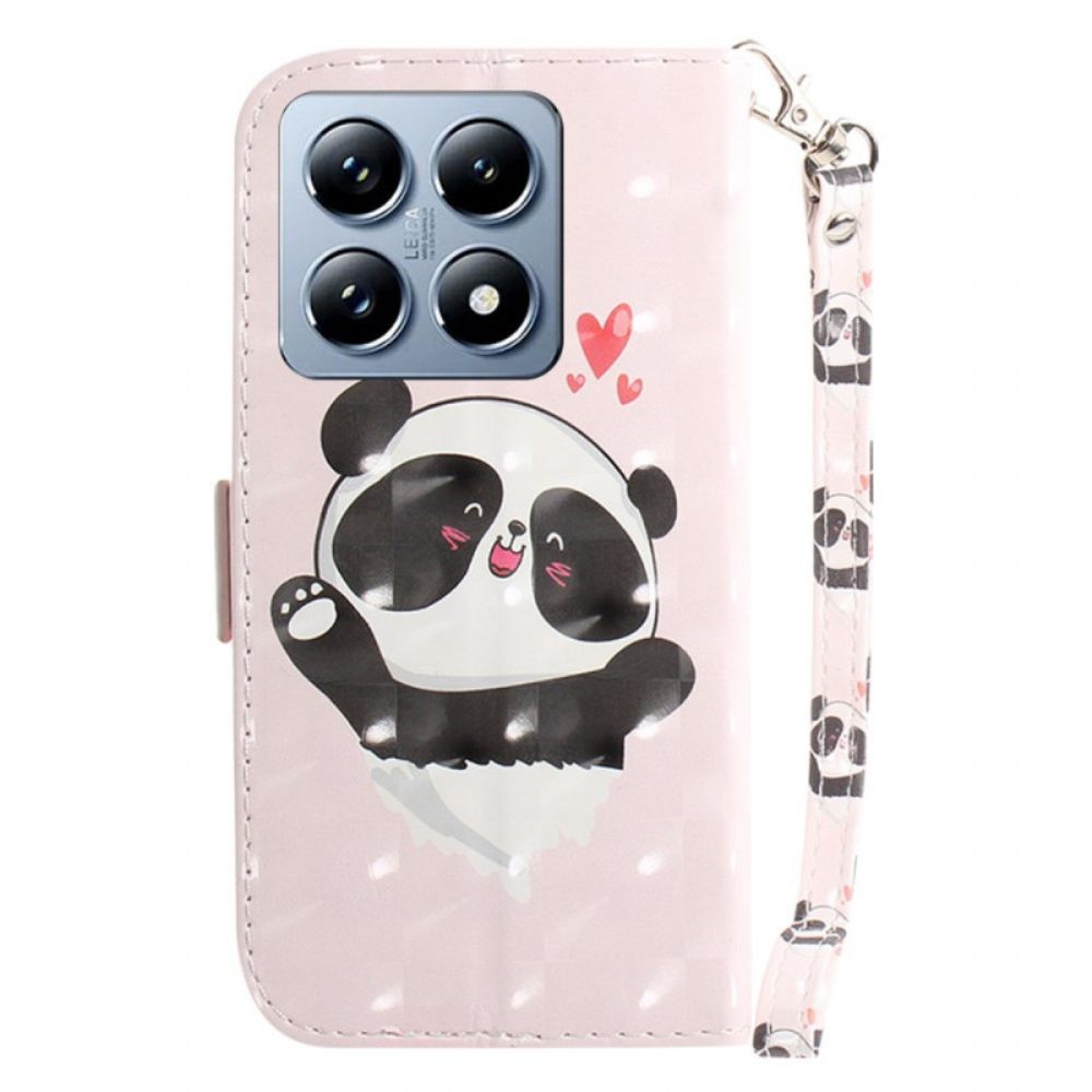 Lederhüllen Xiaomi 14t Pro Panda Love Mit Riemen