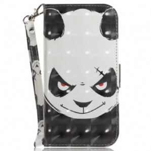 Lederhüllen Xiaomi 14t Pro Wütender Panda Mit Riemen