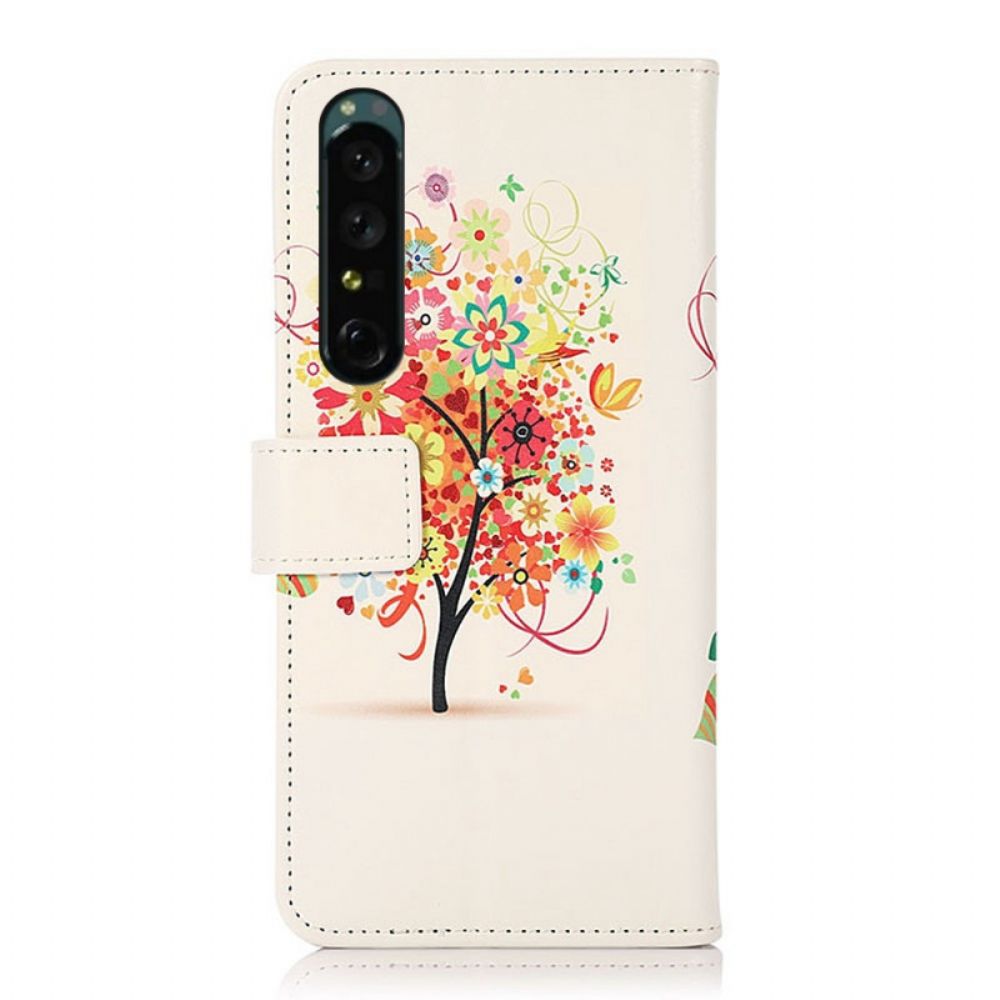 Flip Case Für Sony Xperia 1 IV Blühender Baum