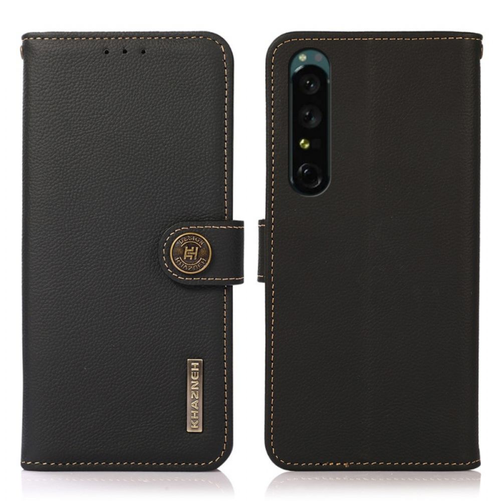 Flip Case Für Sony Xperia 1 IV Echtes Leder Khazneh Rfid