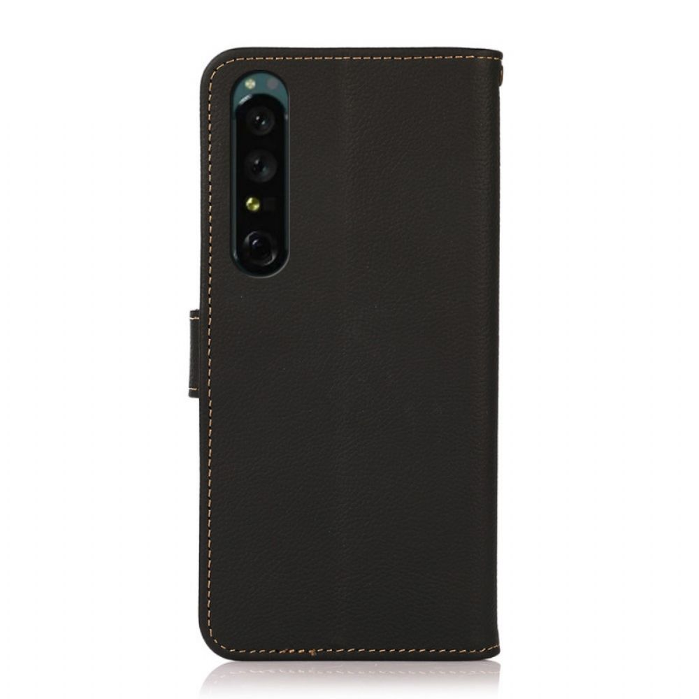 Flip Case Für Sony Xperia 1 IV Echtes Leder Khazneh Rfid