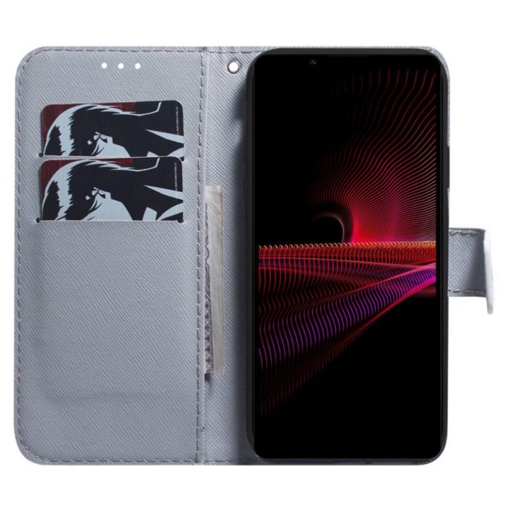 Flip Case Für Sony Xperia 1 IV Eulenmalerei