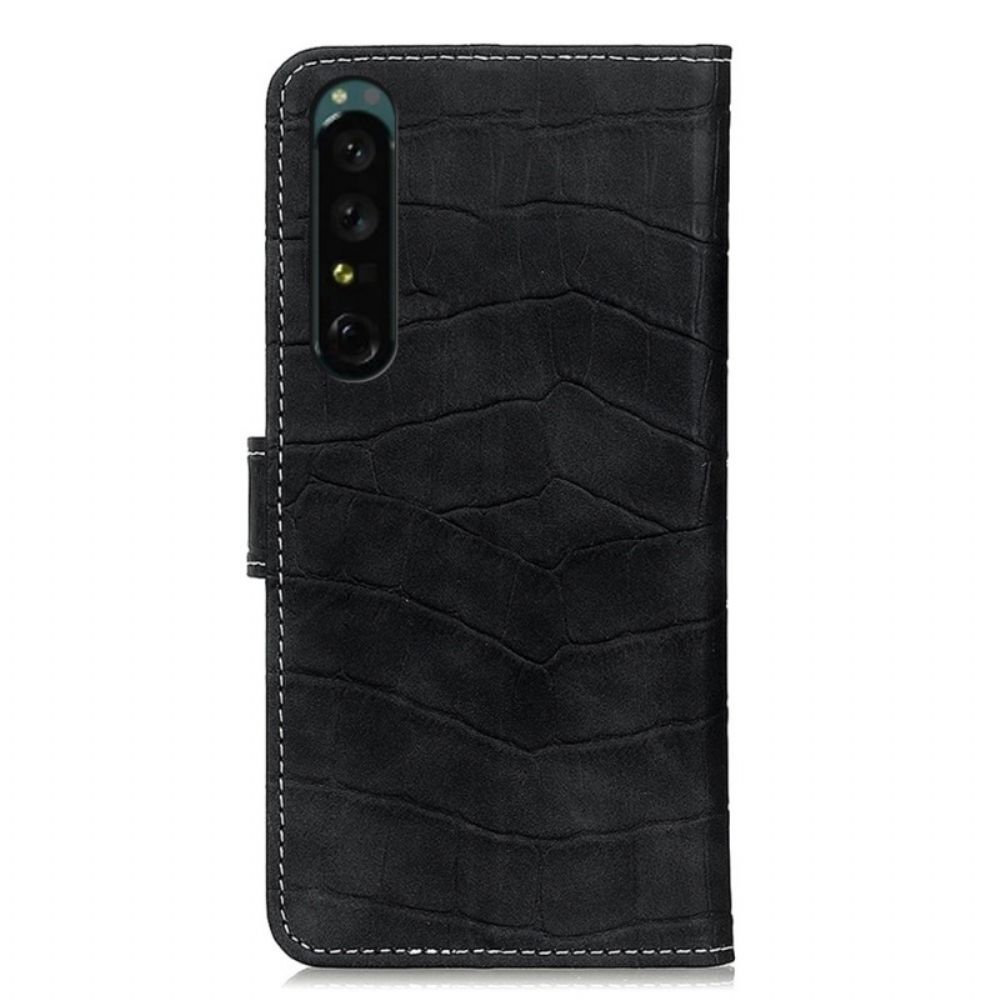 Flip Case Für Sony Xperia 1 IV Krokodil