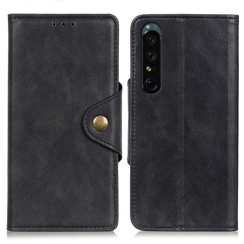 Flip Case Für Sony Xperia 1 IV Kunstlederknopf