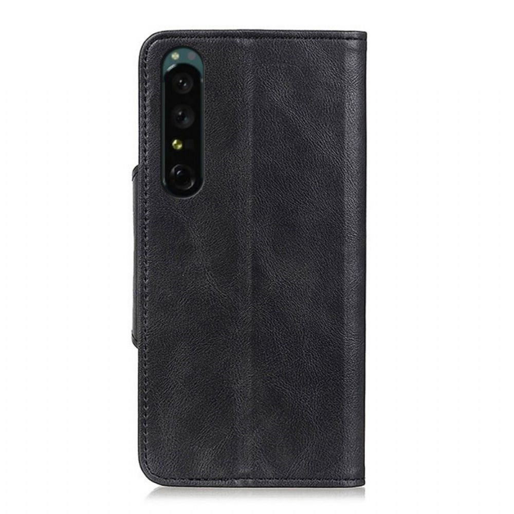 Flip Case Für Sony Xperia 1 IV Kunstlederknopf