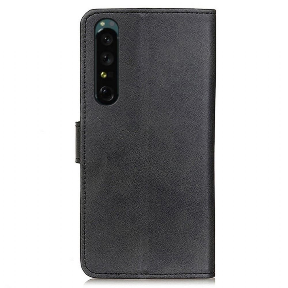 Flip Case Für Sony Xperia 1 IV Matter Ledereffekt