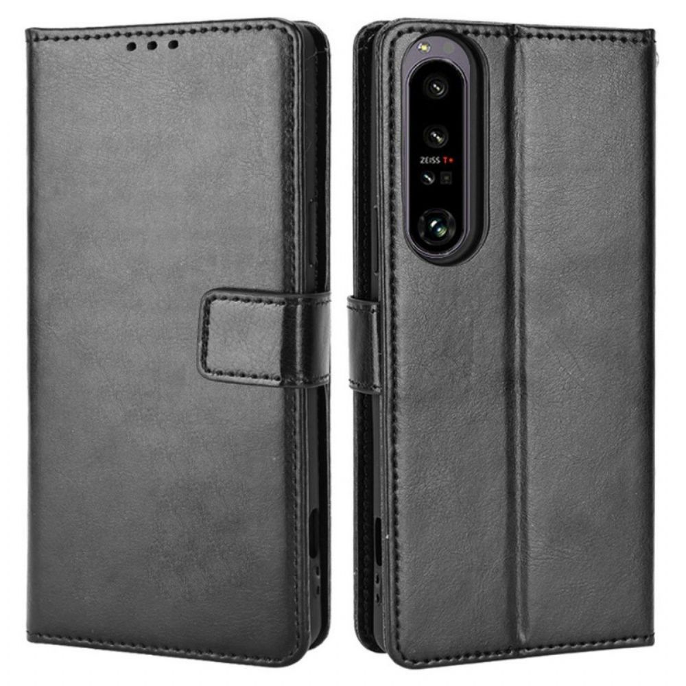 Flip Case Für Sony Xperia 1 IV Mit Kordel Auffälliger Riemchen