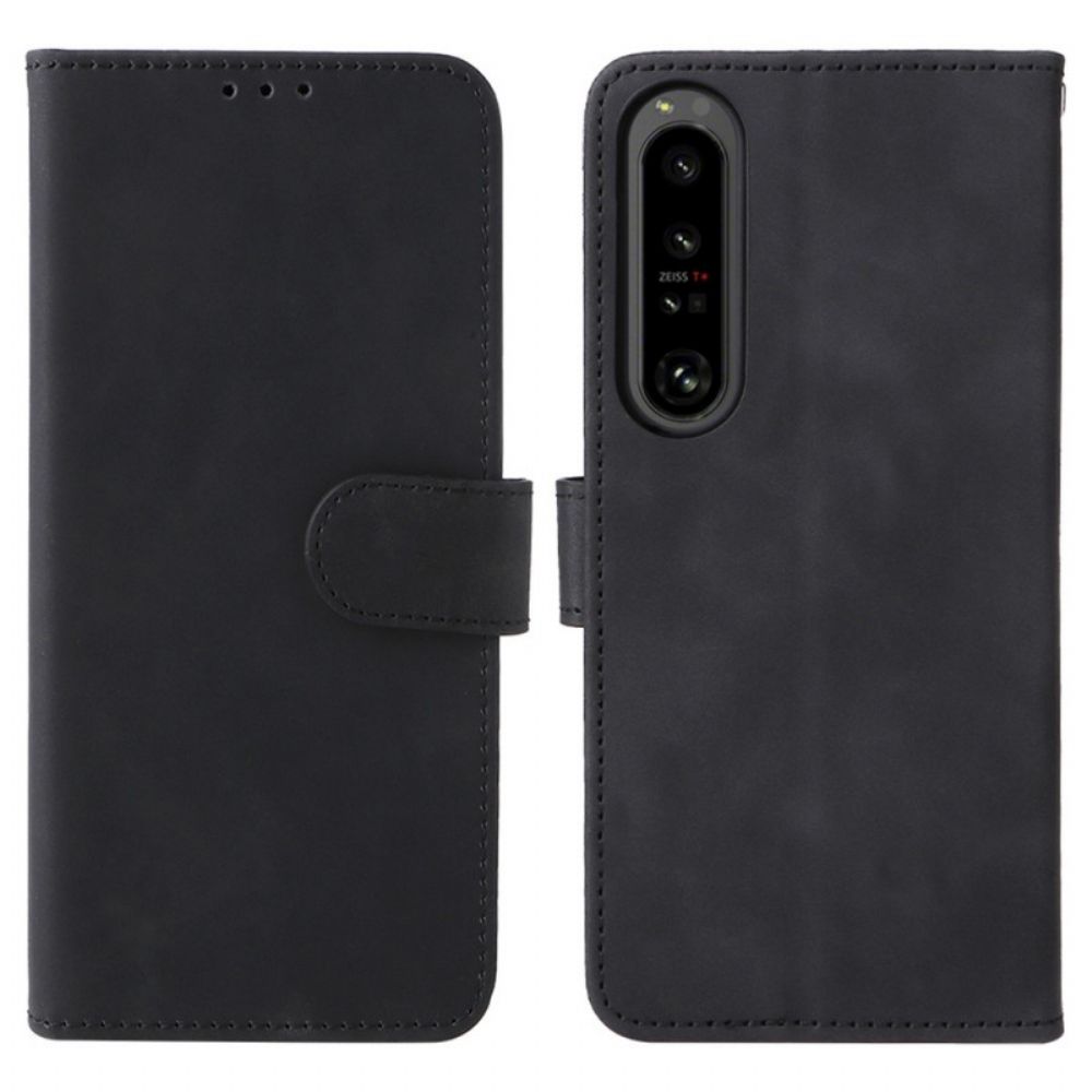 Flip Case Für Sony Xperia 1 IV Mit Kordel Schlichtes Riemchen