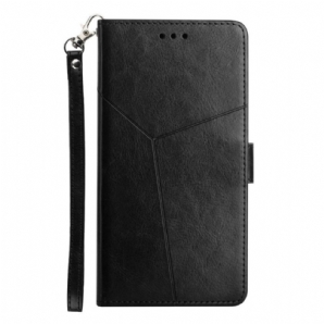 Flip Case Für Sony Xperia 1 IV Mit Kordel Y Riemchenmuster