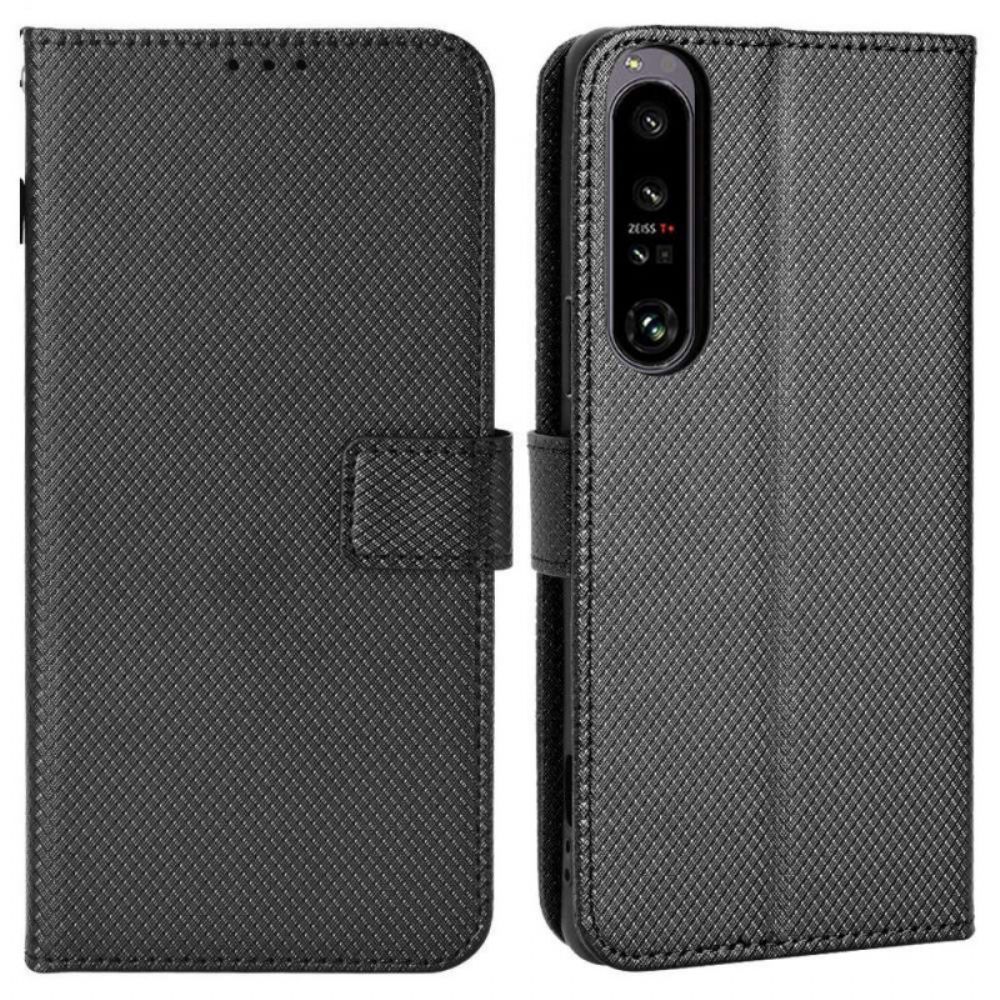 Flip Case Für Sony Xperia 1 IV Stylisch Mit Riemen