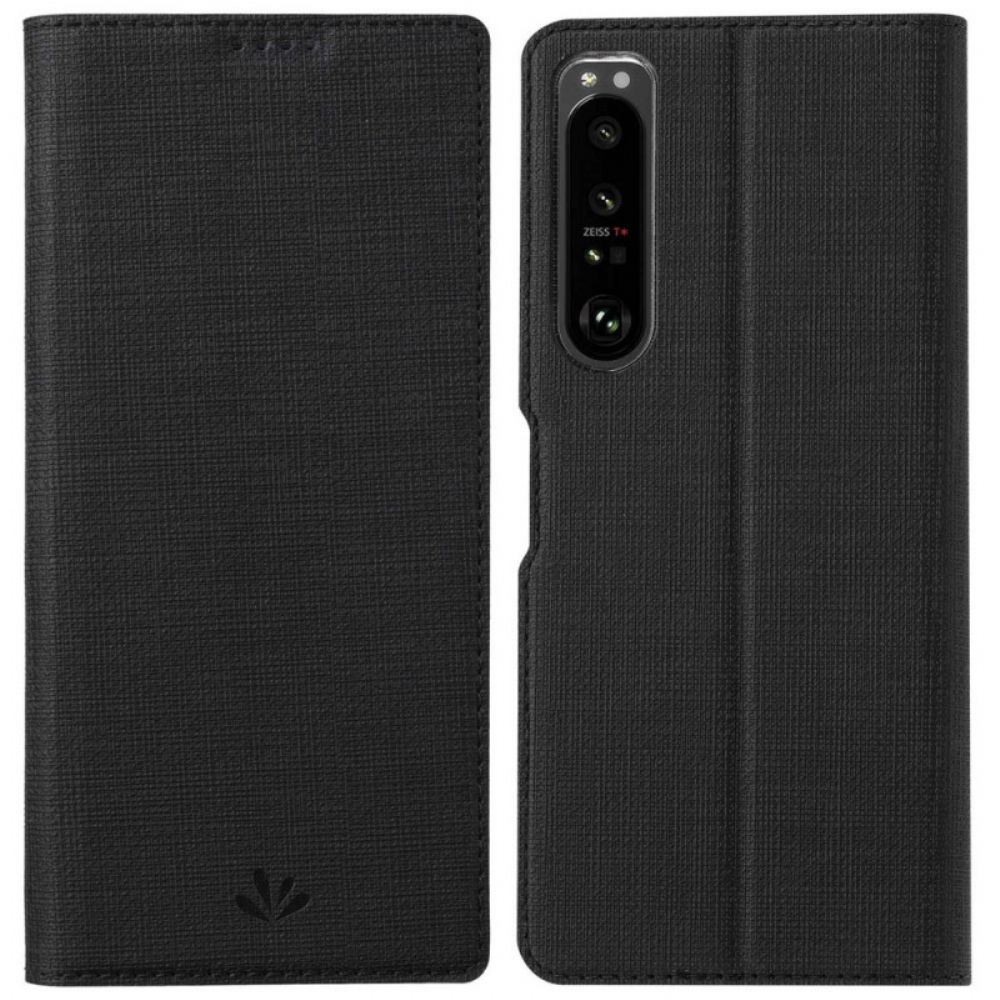 Flip Case Für Sony Xperia 1 IV Vili Stoffstruktur