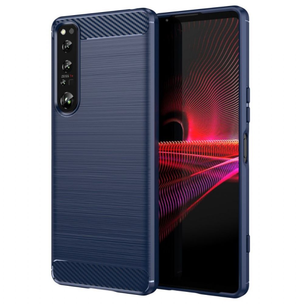 Hülle Für Sony Xperia 1 IV Gebürstete Kohlefaser