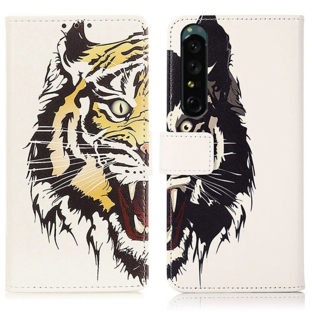 Lederhüllen Für Sony Xperia 1 IV Wilder Tiger