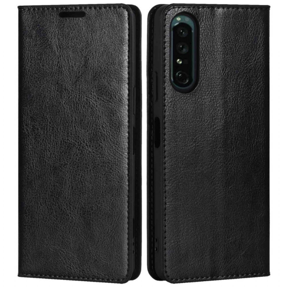 Schutzhülle Für Sony Xperia 1 IV Flip Case Echtes Leder