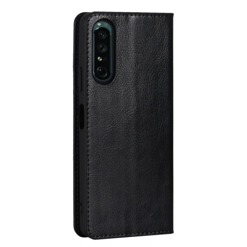 Schutzhülle Für Sony Xperia 1 IV Flip Case Echtes Leder