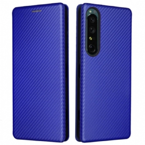 Schutzhülle Für Sony Xperia 1 IV Flip Case Kohlefaserstruktur