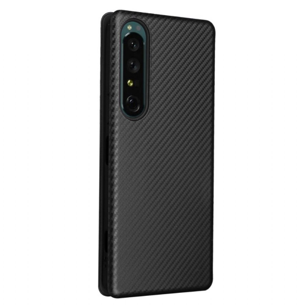 Schutzhülle Für Sony Xperia 1 IV Flip Case Kohlefaserstruktur