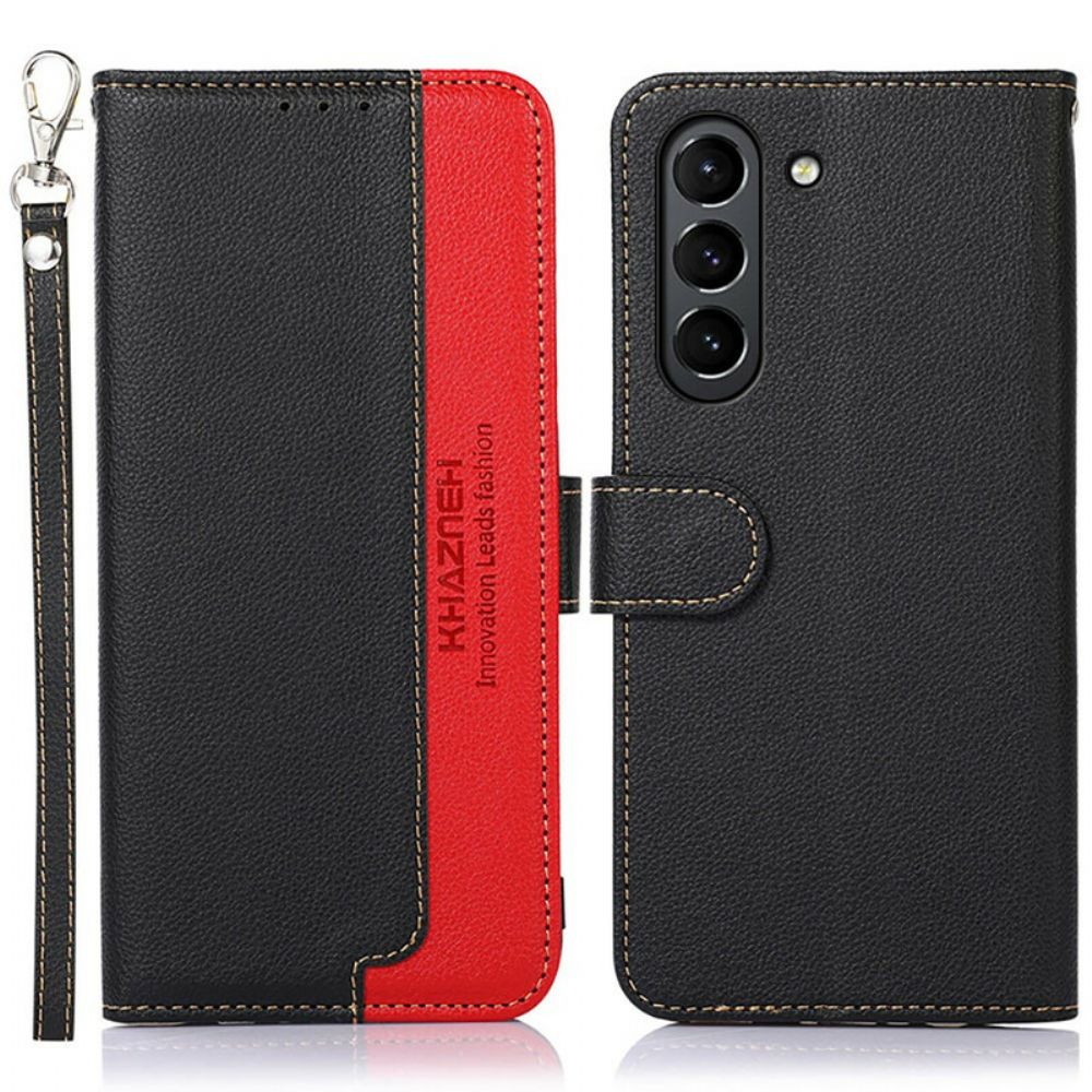 Flip Case Für Samsung Galaxy S21 FE Liche Style Rfid Khazneh