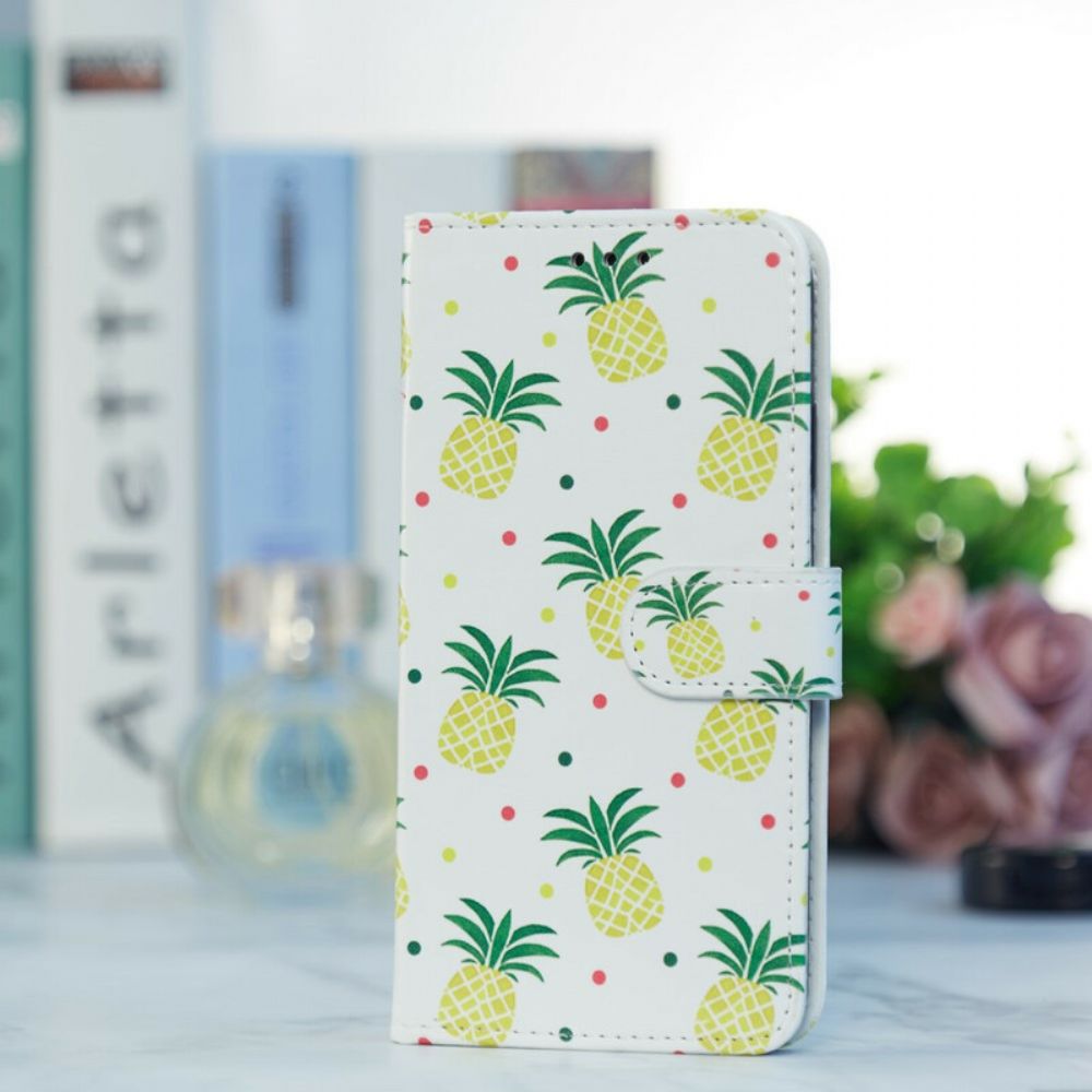 Flip Case Für Samsung Galaxy S21 FE Mehrere Ananas