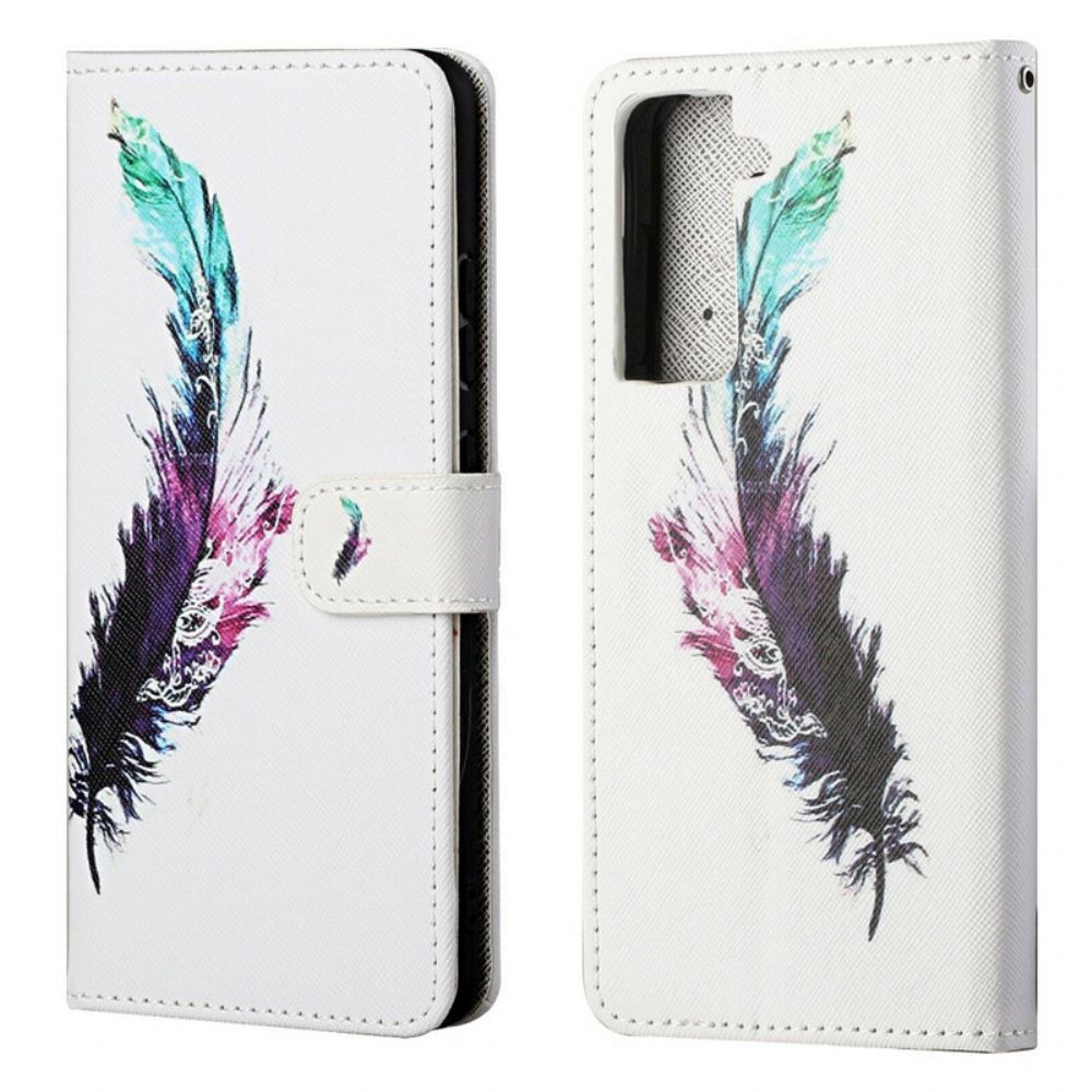 Flip Case Für Samsung Galaxy S21 FE Mit Kordel Tangafeder