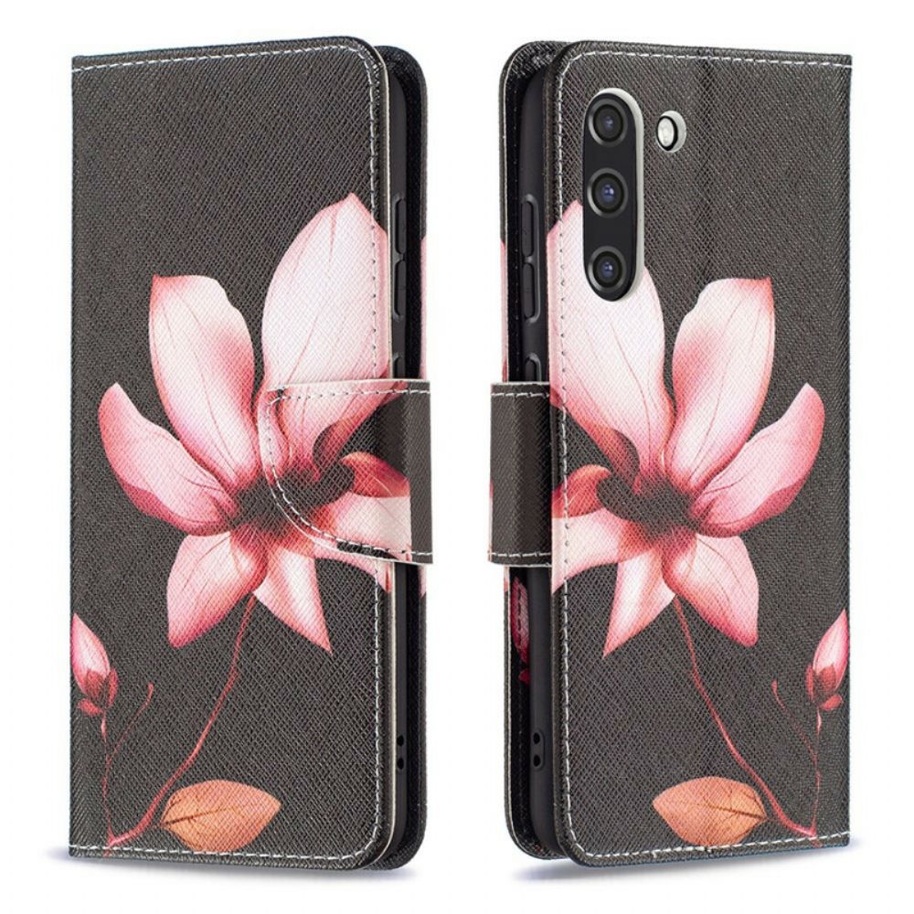 Flip Case Für Samsung Galaxy S21 FE Rosa Blume