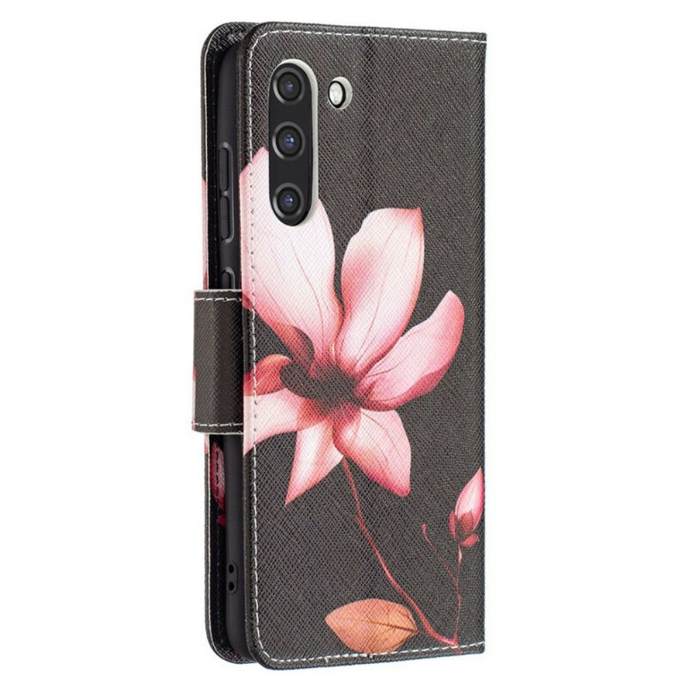 Flip Case Für Samsung Galaxy S21 FE Rosa Blume