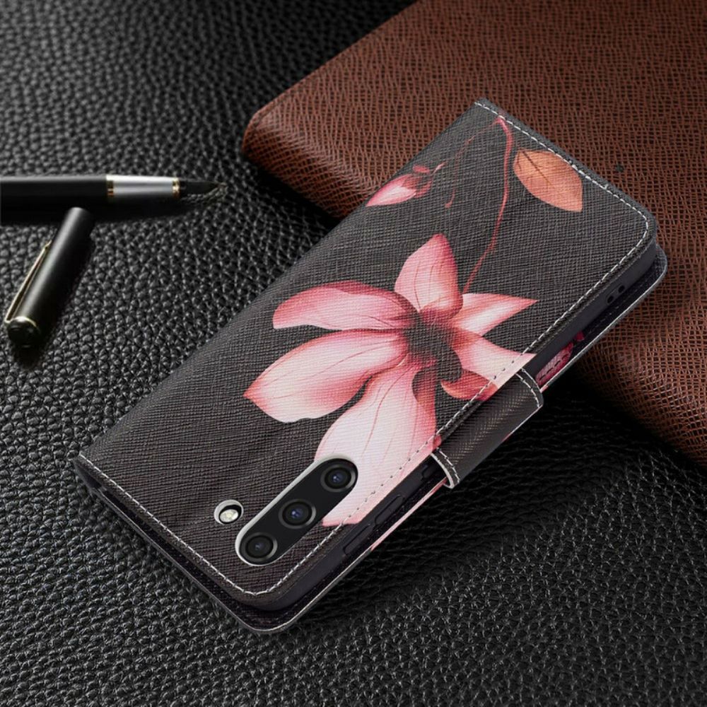 Flip Case Für Samsung Galaxy S21 FE Rosa Blume