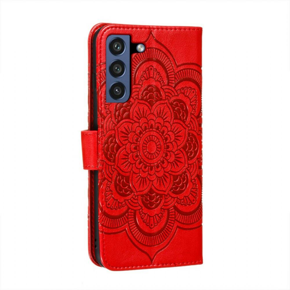 Flip Case Für Samsung Galaxy S21 FE Vollständiges Mandala