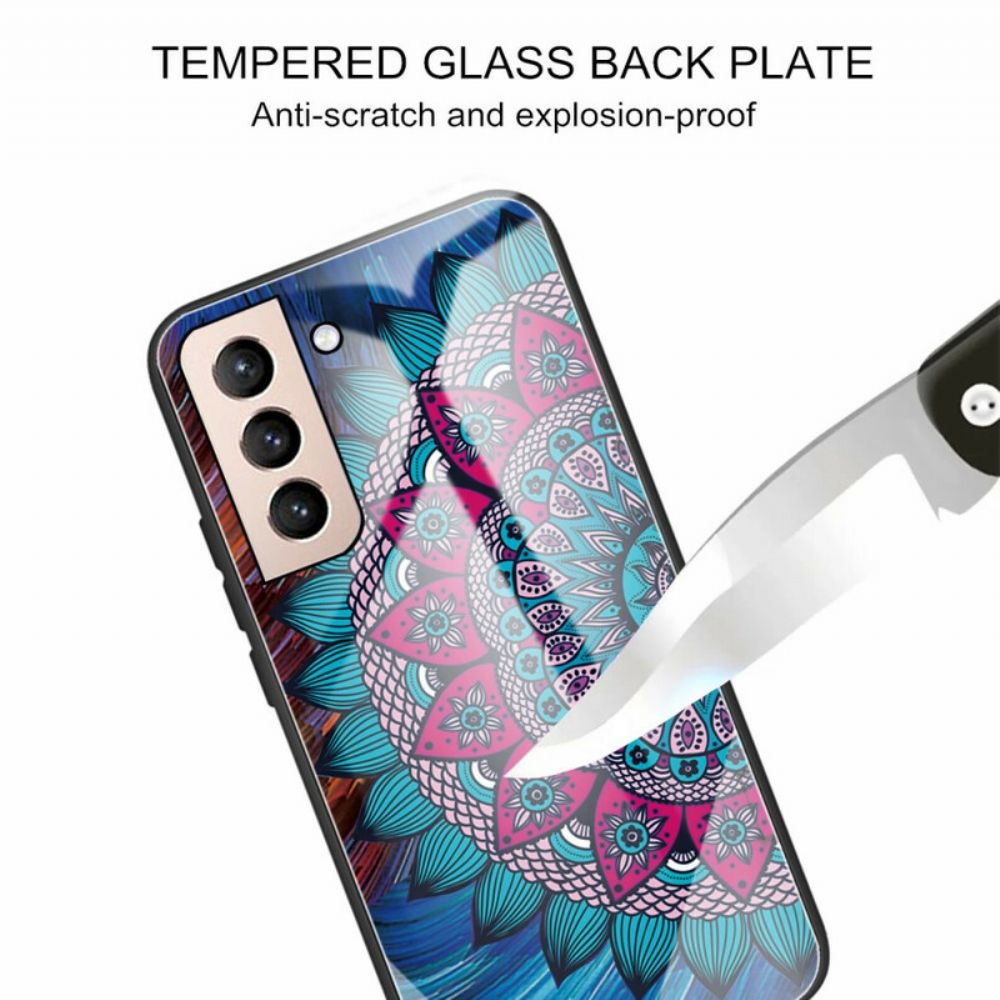 Handyhülle Für Samsung Galaxy S21 FE Mandala Aus Gehärtetem Glas