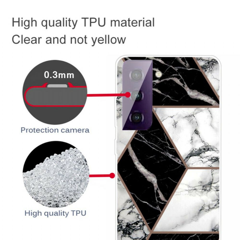 Hülle Für Samsung Galaxy S21 FE Abgelehnter Geometrischer Marmor