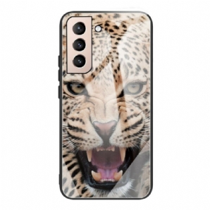 Hülle Für Samsung Galaxy S21 FE Gehärtetes Leopardenglas