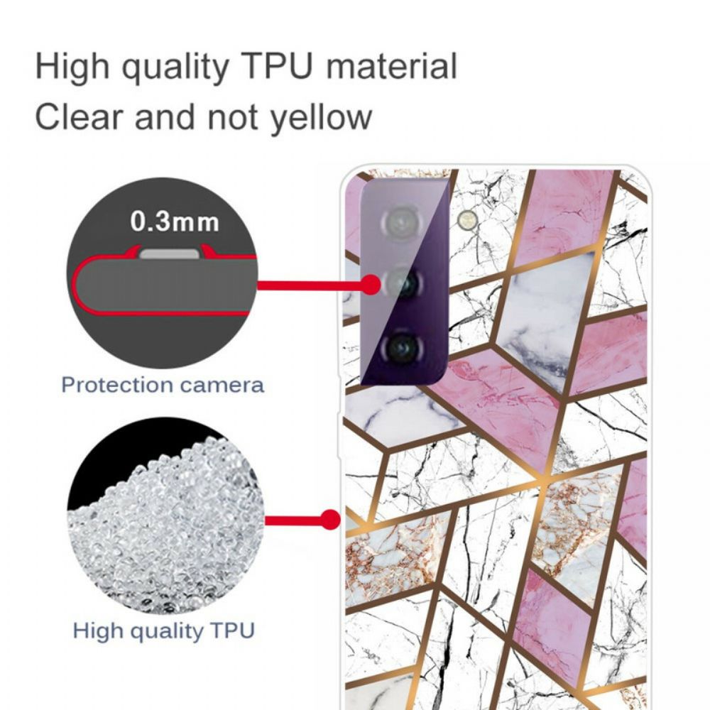 Hülle Für Samsung Galaxy S21 FE Geometrischer Marmor