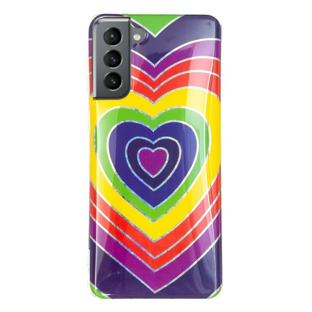 Hülle Für Samsung Galaxy S21 FE Psychedelisches Herz