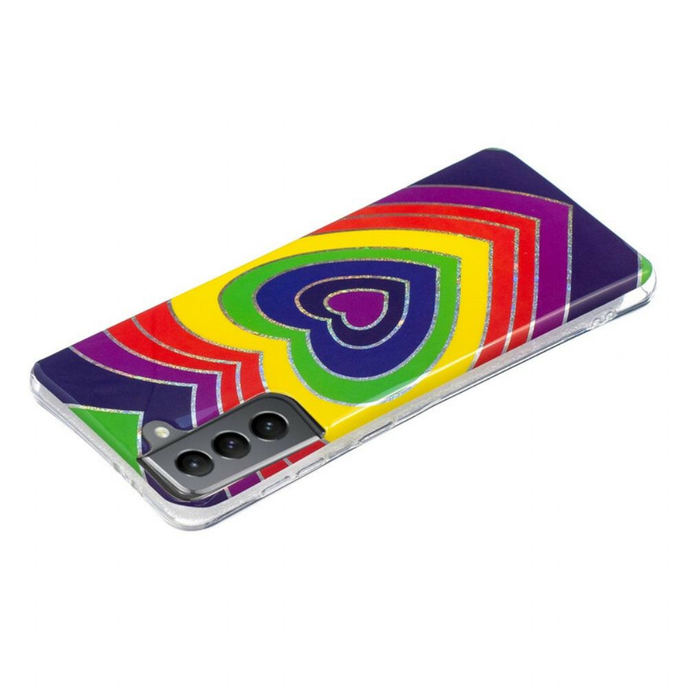 Hülle Für Samsung Galaxy S21 FE Psychedelisches Herz