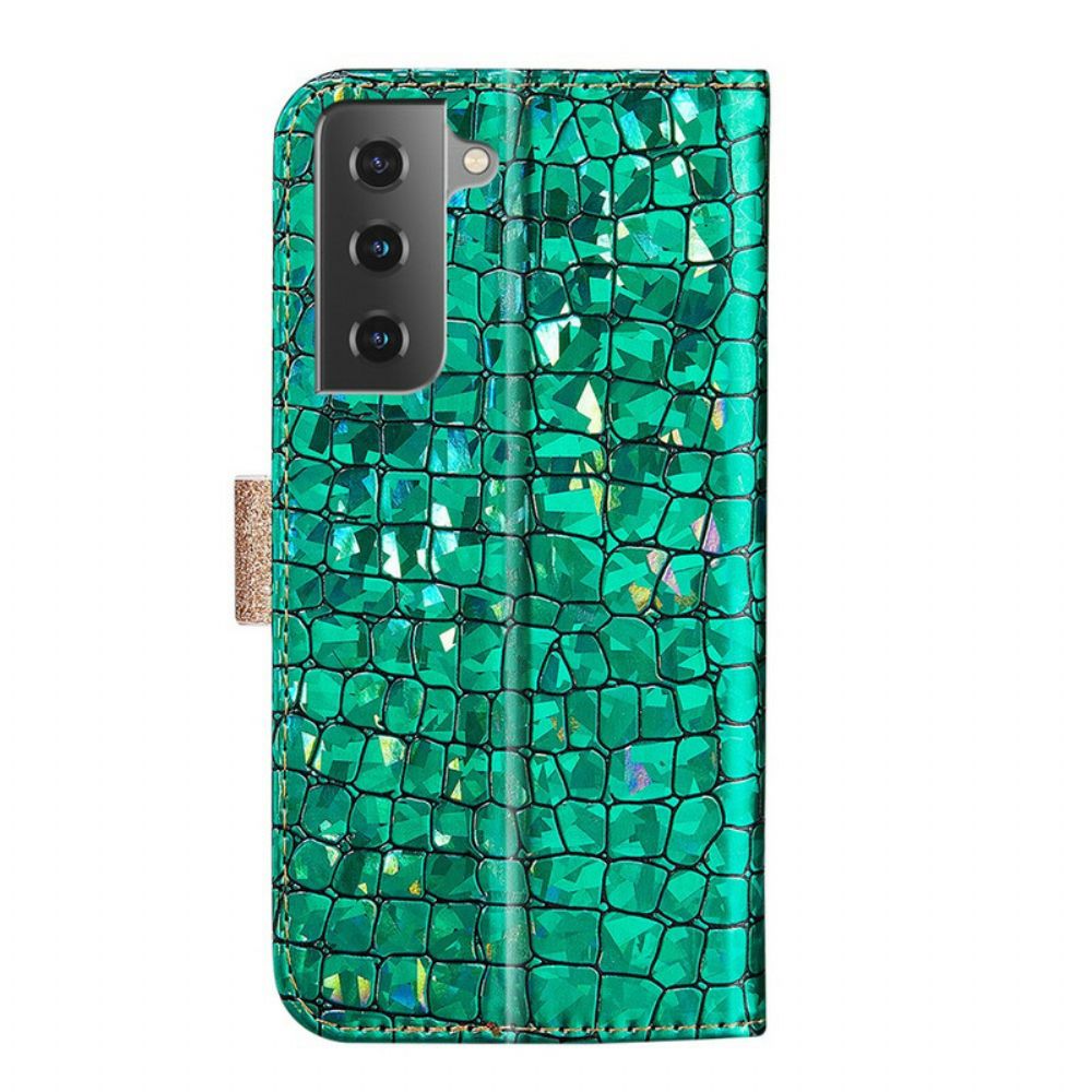 Lederhüllen Für Samsung Galaxy S21 FE Croc-diamanten