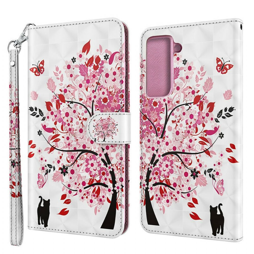 Lederhüllen Für Samsung Galaxy S21 FE Rosa Baum