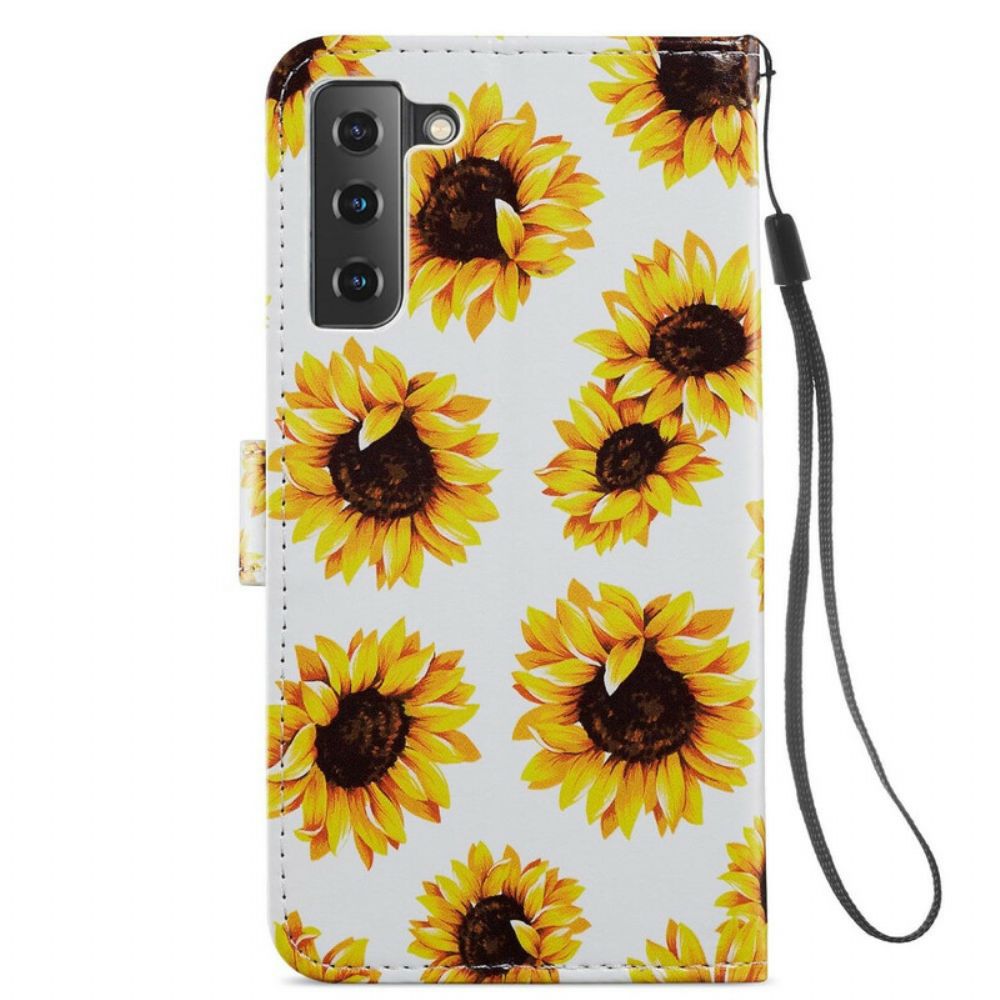 Lederhüllen Für Samsung Galaxy S21 FE Sonnenblumen