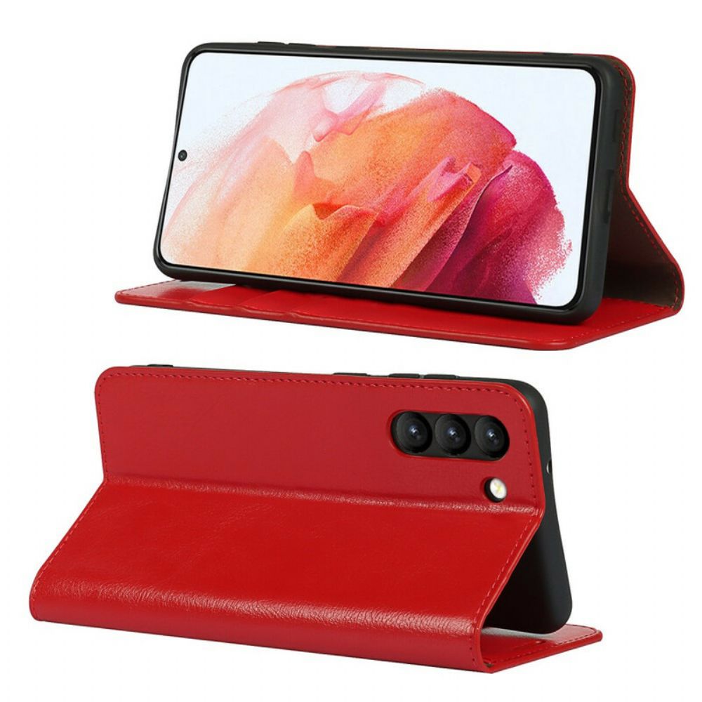 Schutzhülle Für Samsung Galaxy S21 FE Flip Case Echtes Leder