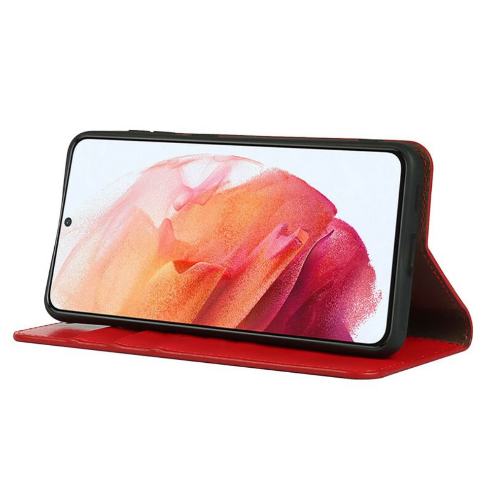 Schutzhülle Für Samsung Galaxy S21 FE Flip Case Echtes Leder