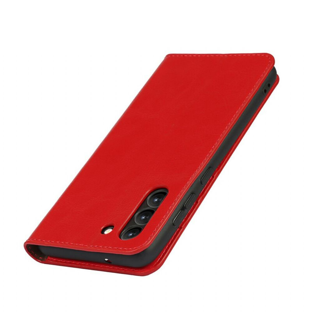 Schutzhülle Für Samsung Galaxy S21 FE Flip Case Echtes Leder