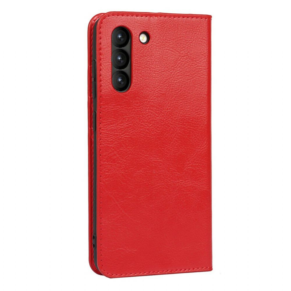 Schutzhülle Für Samsung Galaxy S21 FE Flip Case Echtes Leder