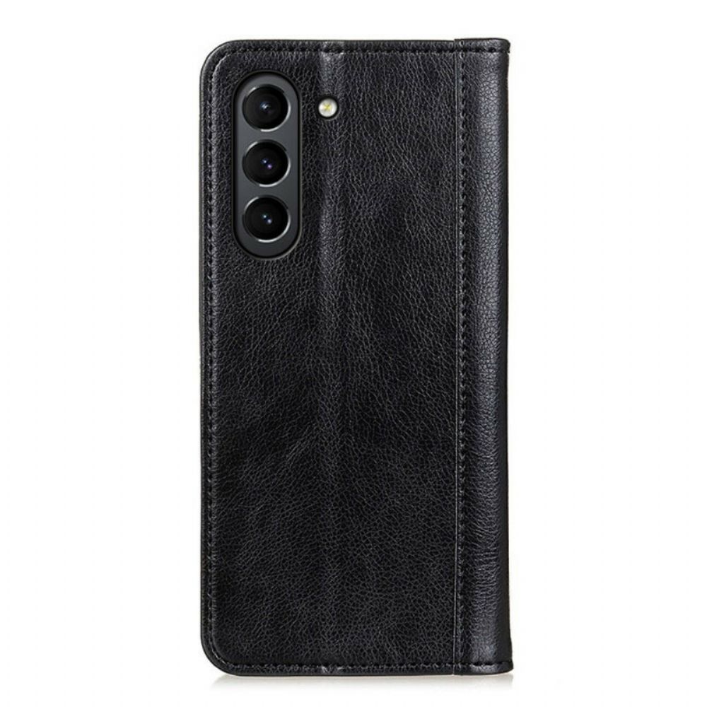 Schutzhülle Für Samsung Galaxy S21 FE Flip Case Elegance Litschi-spaltleder