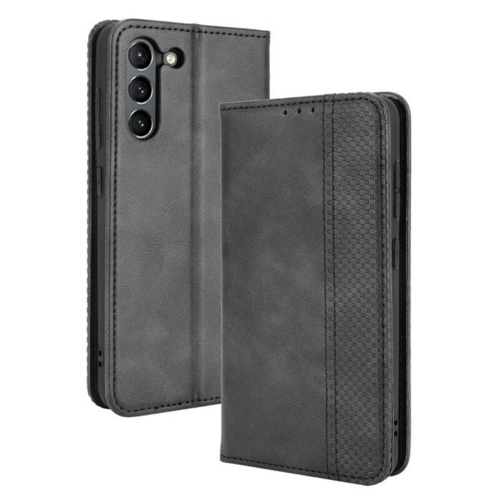 Schutzhülle Für Samsung Galaxy S21 FE Flip Case Stilisierter Vintage-ledereffekt