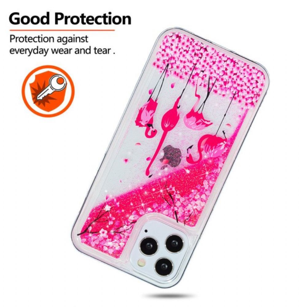 Hülle Für iPhone 15 Pro Max Flamingo-glitzer