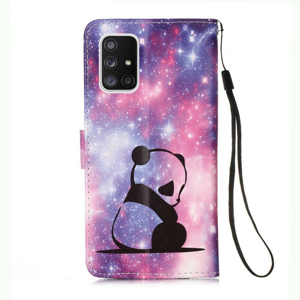 Flip Case Für Samsung Galaxy A51 5G Panda-galaxie