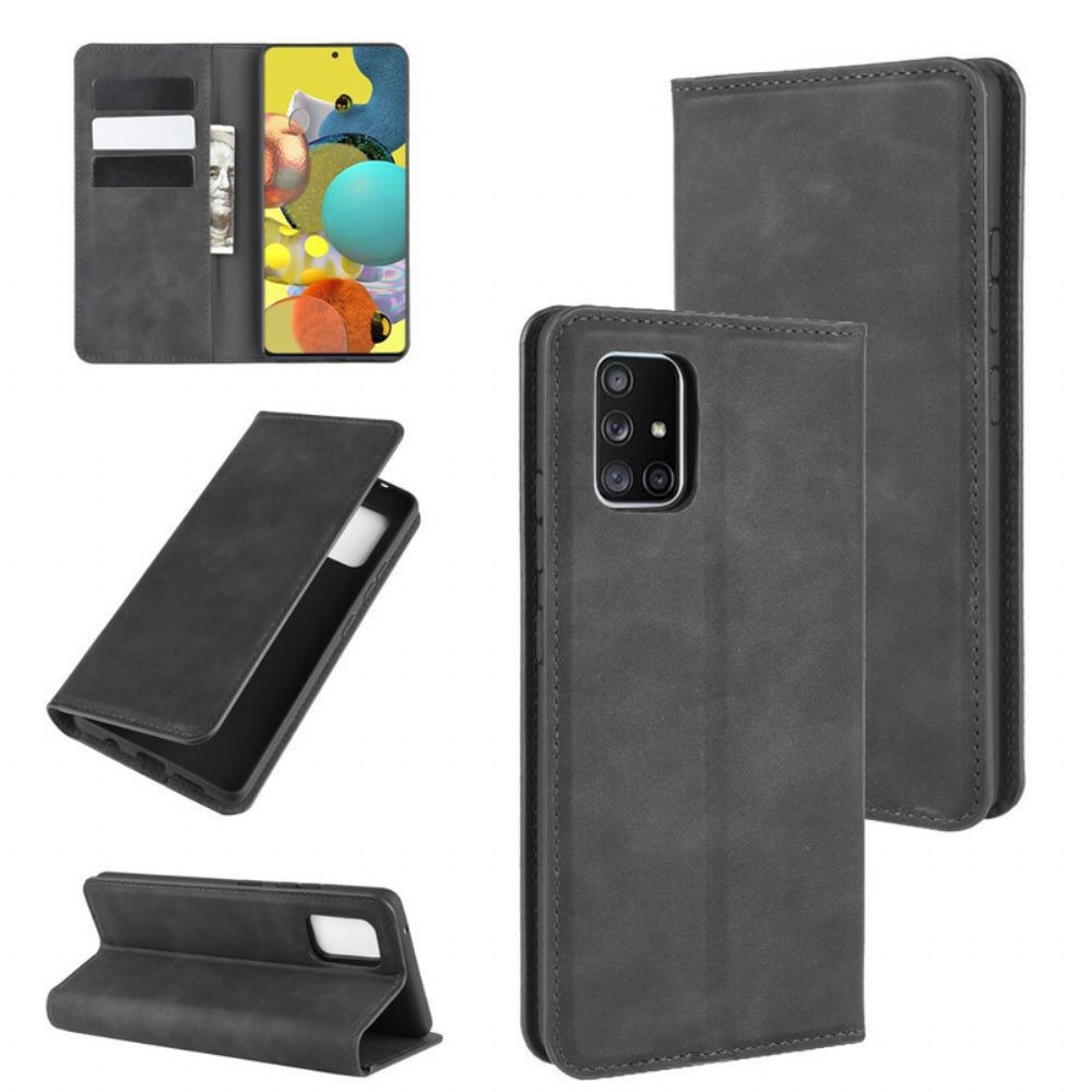 Schutzhülle Für Samsung Galaxy A51 5G Flip Case Weicher Ledereffekt